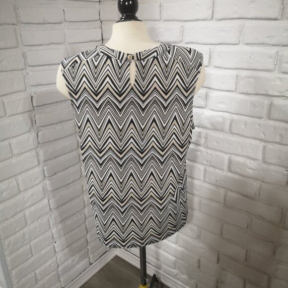 JM Studio by John Meyer Ladies Size XL Black Tan Off White Sleeveless Tank Top - Picture 2 of 9